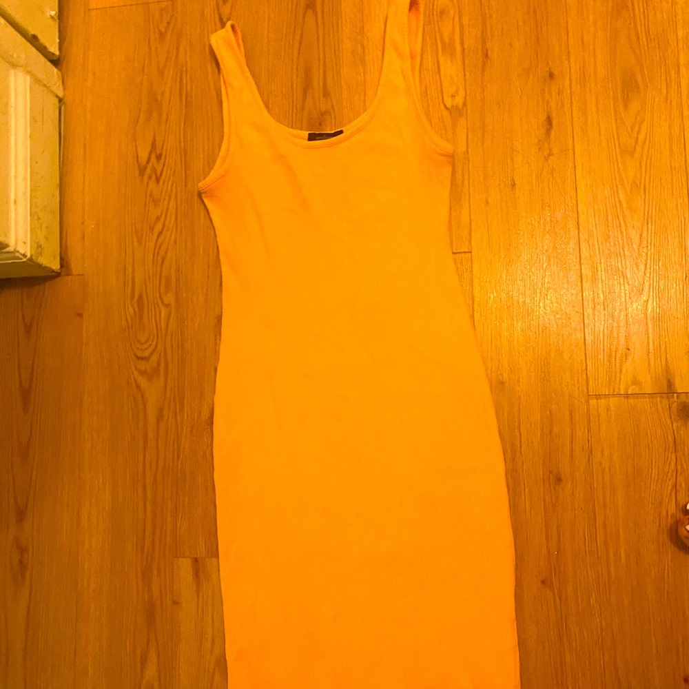 Yellow stretchy mini dress